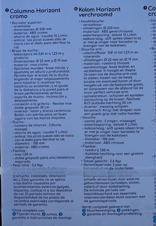 Set Ducha Cromado Horizont Nuevo.
SIN grifo.