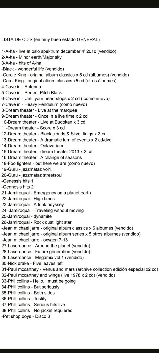 Lote de CDs: Rock, Pop, Jazz, Metal