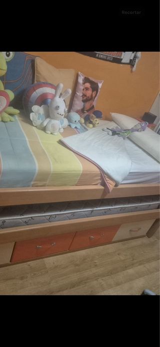 Mueble de dormitorio juvenil,camas,armario,estante