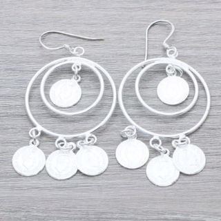 Pendientes Aro con Monedas Plata.