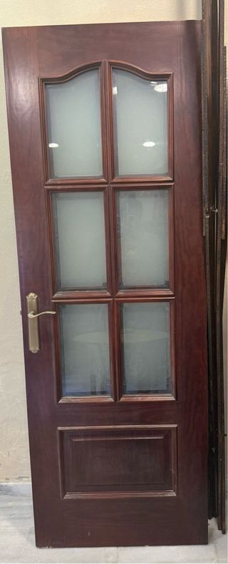 2 Puertas Madera Maciza Acristaladas Interior