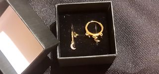 Pendientes Aro Dorado con Colgantes