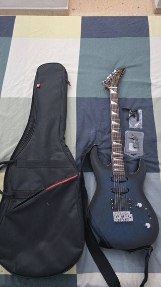 Guitarra Eléctrica Azul con Funda y Accesorios