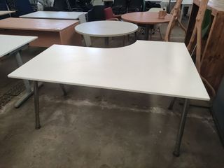 Mesa blanca despacho escritorio con ala IKEA (R70)