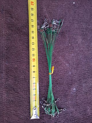 Latiguillos de pesca con giratorio, 20 unidades
