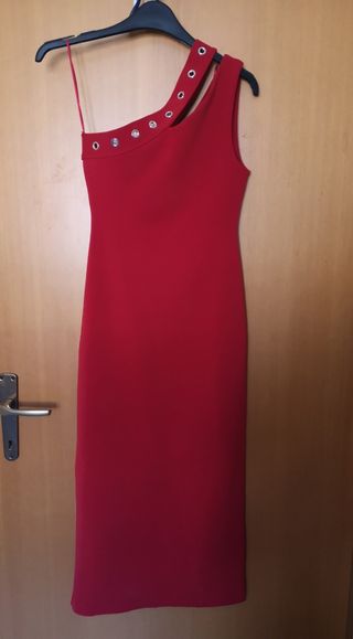 Abito Zara rosso con dettagli metallici