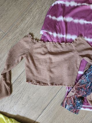 Lote 4 camisas blusas tops mujer entretiempo S