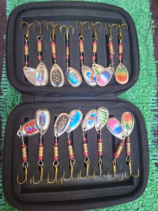 Estuche 16 Cucharillas Pesca, Cebo, Aparejo