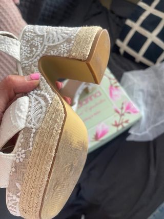 Sandalias Novia Encaje Talla 37
