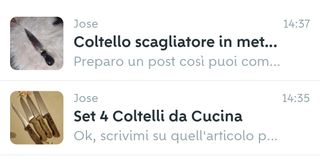 Set coltelli cucina 4 coltelli + raschietto