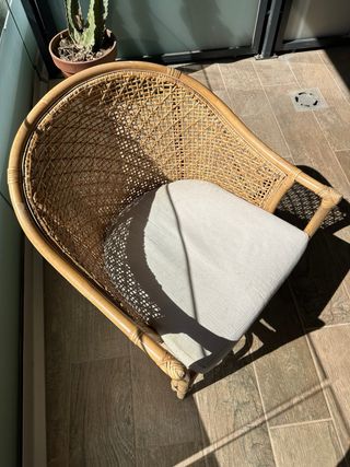 Conjunto de 4 sillas de mimbre estilo ratán