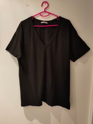 Zara camiseta básica negra 