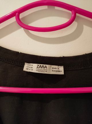 Zara camiseta básica negra 
