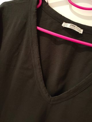 Zara camiseta básica negra 