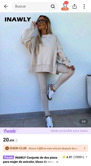 Conjunto INAWLY mujer S/M beige