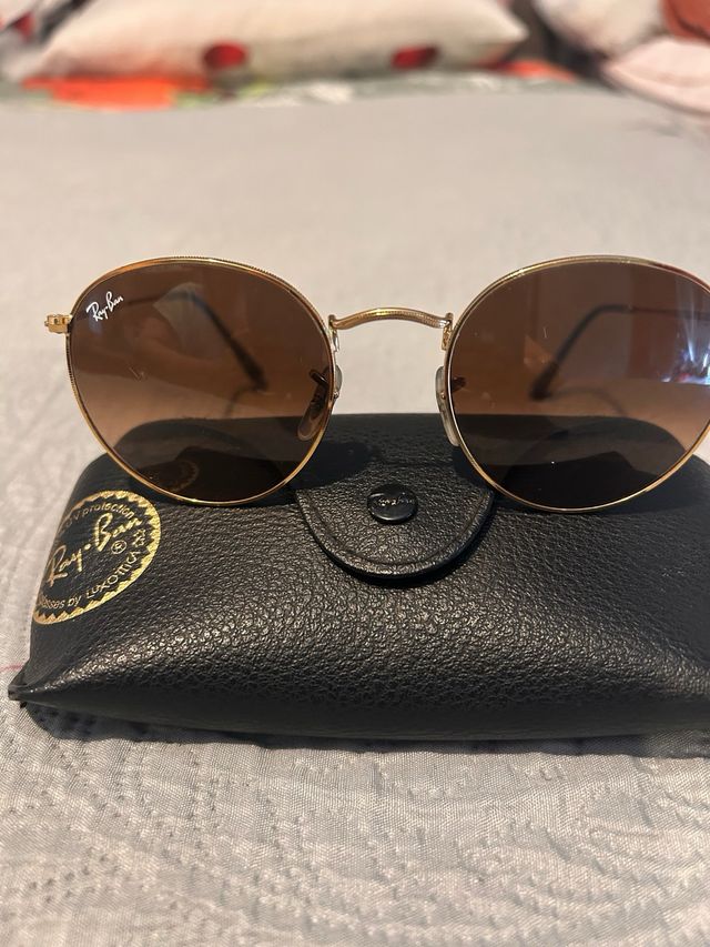 Occhiali da sole Ray-Ban oro e marroni