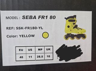 Pattini in linea Seba FR1 80 Giallo EU 45