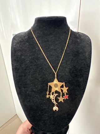 Collana con stelle e luna oro e rosso