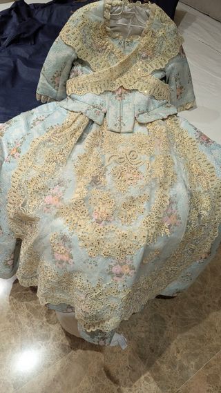Traje Fallera Niña Siglo XVIII Azul