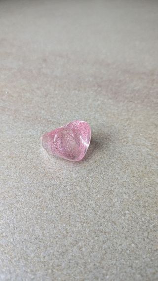 Anillo corazón rosa con purpurina