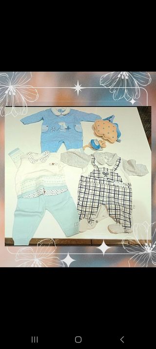 Set 3 pagliaccetti + carillon bimbo 0/1 mese