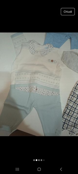 Set 3 pagliaccetti + carillon bimbo 0/1 mese