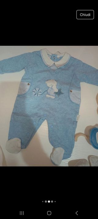 Set 3 pagliaccetti + carillon bimbo 0/1 mese