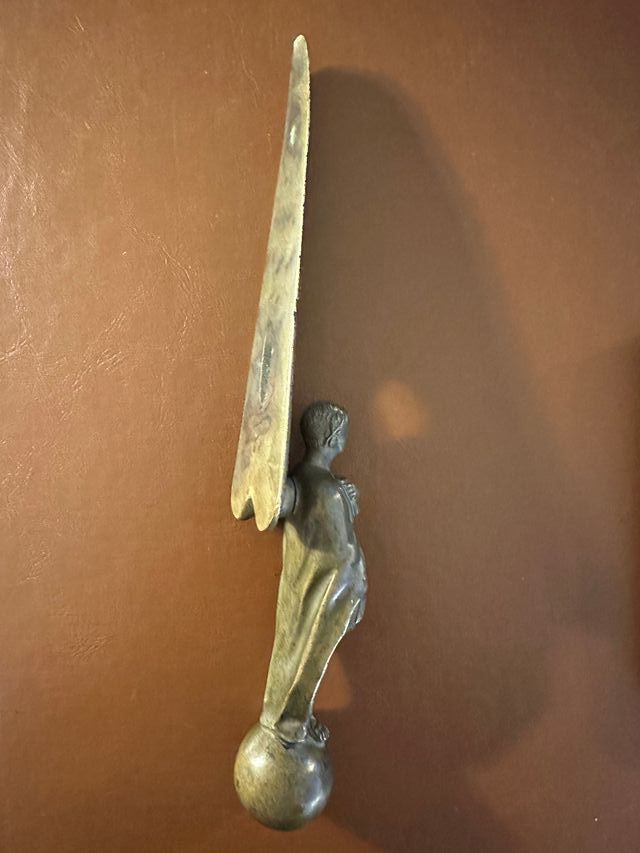Tagliacarte Bronzo XIX Secolo Statua scultura