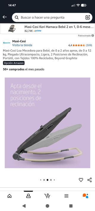 Maxi-Cosi Mecedora Bebé 0-9kg Gris