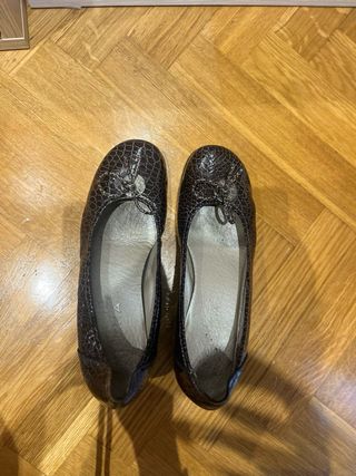 Bailarinas marrones efecto piel cocodrilo