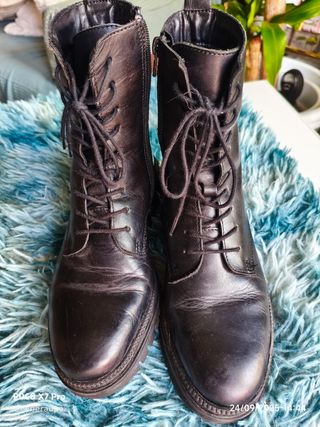 Botas militares piel negra talla 38