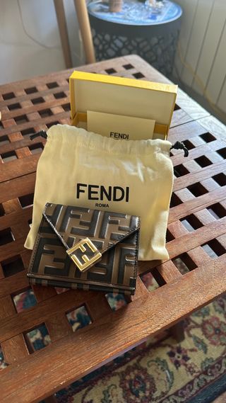 Portafoglio Fendi Roma marrone e oro
