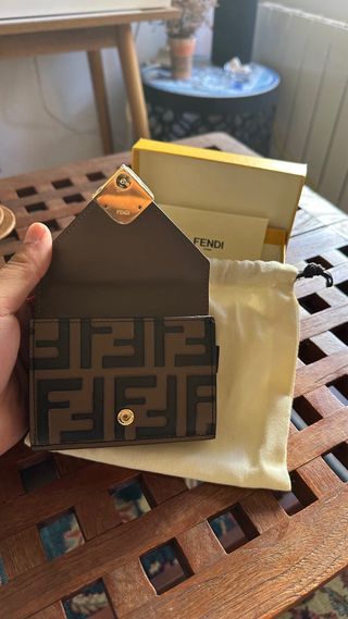Portafoglio Fendi Roma marrone e oro