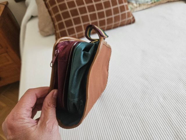 Neceser Caractere Viaje Dos Bolsillos Marrón/Verde