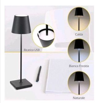2x LAMPADA da tavolo LED ricaricabile a batteria 