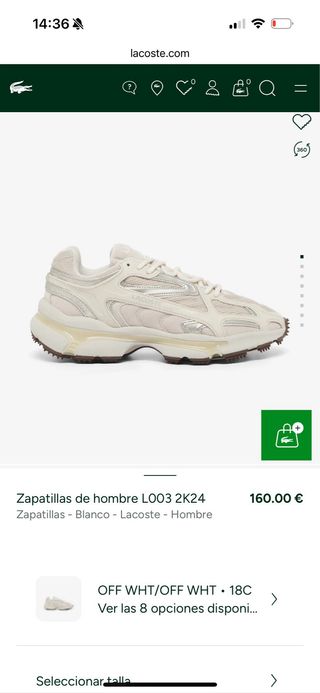 Zapatillas Lacoste L003 2k24 Blancas y Rojas
