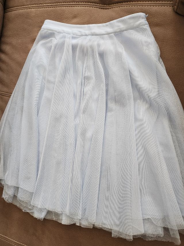 Falda de tul azul claro