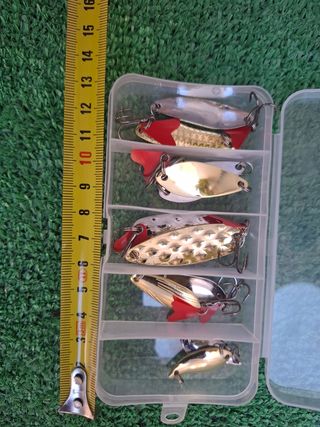 Caja de 10 cucharillas de pesca