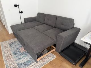 Sofá Cama IKEA VEJLBY 3 Plazas Gris Oscuro