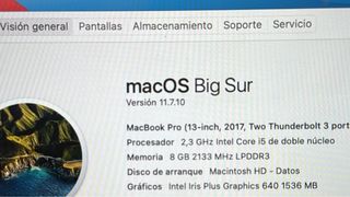 Macbook Pro 13 2017 128GB Gris Espacial