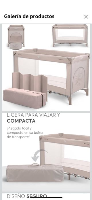 Cuna de viaje ligera y compacta