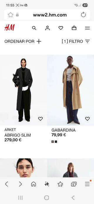 Gabardina larga H&M beige
