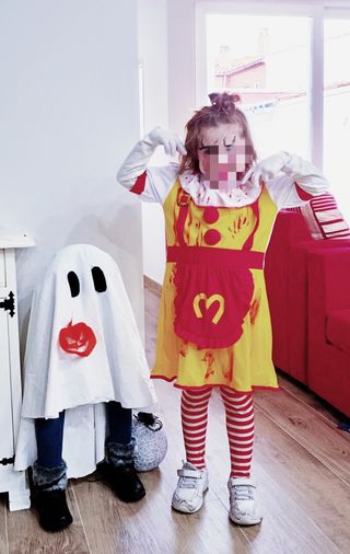 Disfraz Halloween Niña Payaso Sangriento