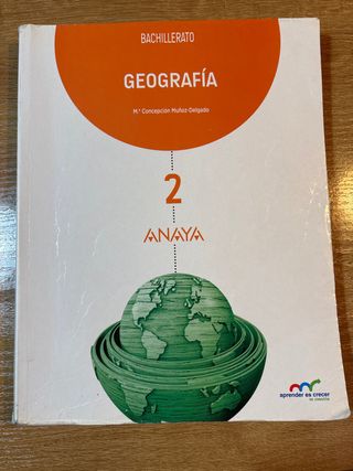 Libro Geografía 2 bachillerato Anaya
