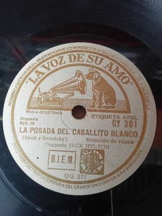 3 discos gramófono,  foxtrot,vals, zíngara.