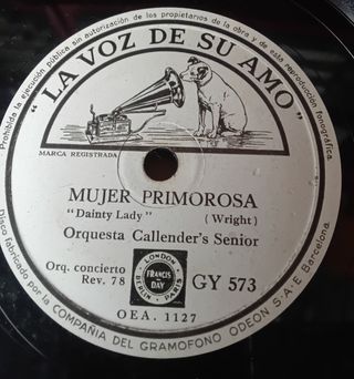 3 discos gramófono,  foxtrot,vals, zíngara.