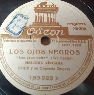 3 discos gramófono,  foxtrot,vals, zíngara.