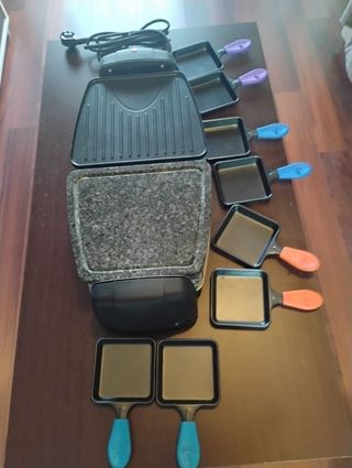 Raclette Eléctrica con Plancha y Piedra