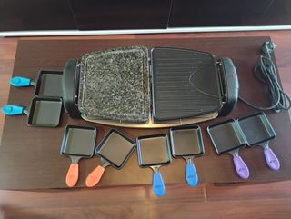 Raclette Eléctrica con Plancha y Piedra
