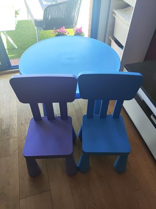 Mesa y 2 Sillas Ikea Niños